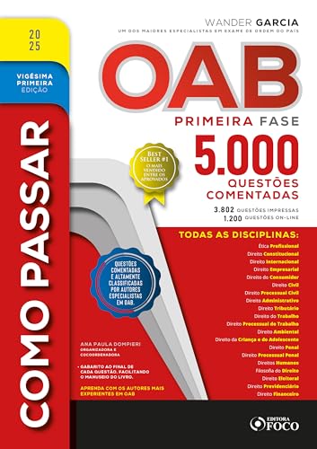 Como passar na OAB – 1ª fase – 5.000 questões comentadas – 21ª ed – 2025