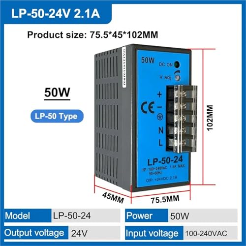 Transformateur LP-50-24V 2.1A anti-surtension Over-voltage pour LED