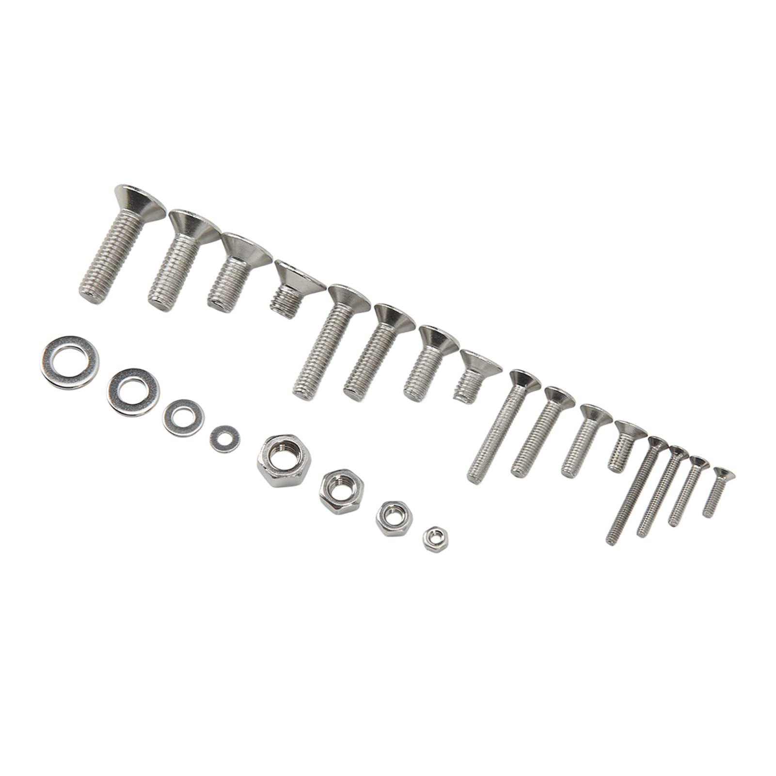 1220-teiliges Schraubenmutter-Unterlegscheiben-Set, Flachkopf-Innensechskant, Edelstahl 304, M2, M3, M4, M5, Schrauben-Montageset für Präzisionsmaschinen, Elektronik,