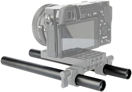 Miniatura 3 de NICEYRIG 6 pulgadas 0.591 in varillas aleación de aluminio aplicable para 0.591 in Rail Matt Box, soporte de varilla de plataforma DSLR, paquete de