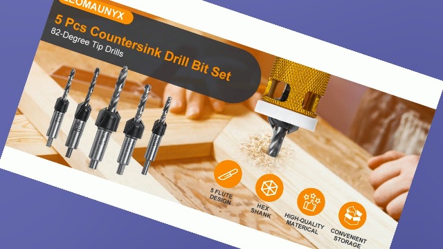 Watch LEOMAUNYX 5 Pcs Countersink Drill Bit Set on Amazon Live