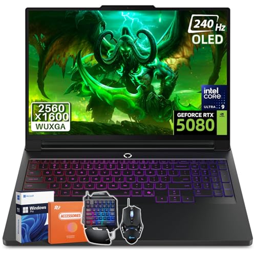 Lenovo Legion Pro 7i Gaming Laptop (2025), NVIDIA RTX 5080 16GB GDDR7, 16' QHD+ 240Hz OLED, Intel Ultra 9 275HX (fino a 5,4 GHz), WiFi 7, BT 5.4, 32 GB DDR5, 1 TB SSD, Windows 11 Pro, accessori