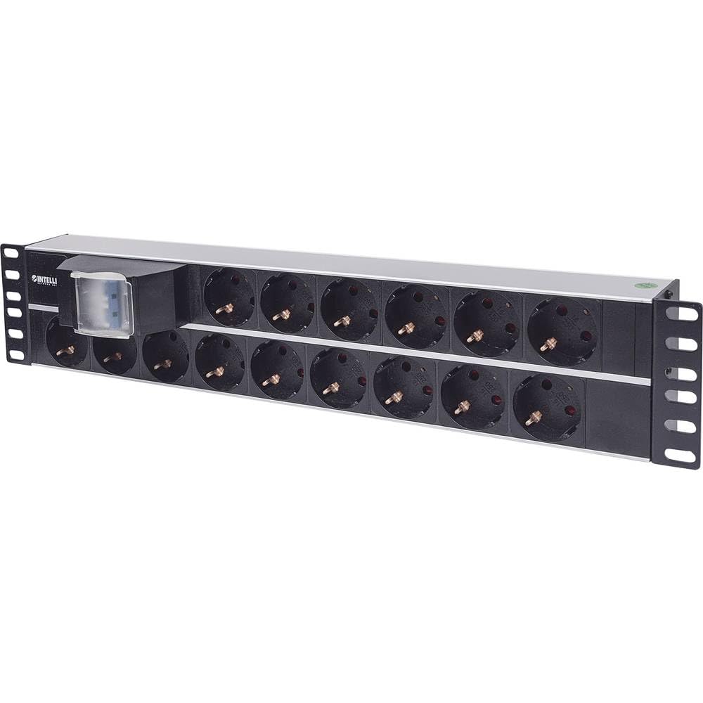 Intellinet 714051 19 pollici Multipresa per armadio rack 2 U Presa schuko Nero