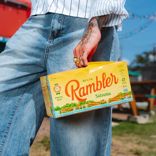 Image of AUTX RAMBLER Sparkling Water, Texas Limestone Mineral Blend, Wild Cherry x Satsuma, 12-Ounce Cans, 8 Count x 2 (16 Cans Total)