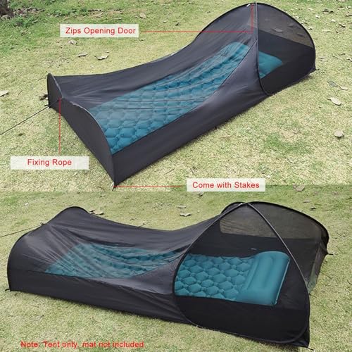 TreasureCave 1 Person 3 Season Net Tent, Pop-Up Mesh Camping Inner Tent for Backpacking, Trekking, Outdoor Activities