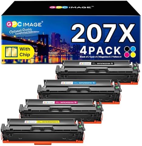 207X 207A Kompatibel für HP Color LaserJet Pro MFP M283FDW Toner 4er-Pack | Kompatibel für HP Color LaserJet Pro MFP M282nw M283fdn M283 M282 M255 W2210X W2211X W2212X W2213X Schwa