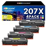 GPC Image 207X Toner Cartridges with Chip Compatible for HP 207X Toner Cartridge Multipack HP 207A for HP Color Laserjet Pro MFP M255dw M283fdw M283fdn M282nw M255dw M283cdw (BK/C/M/Y, 4-Pack)