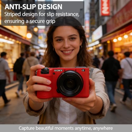 Funda suave de silicona para cámara Sony A6700, color rojo miniatura 2