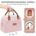 HOMESPON Insulated Lunch Bag for Women Men Adults Lunch Tote with Front Pocket Lunch Box Container Cooler Bag for Work Picnic (Pink)