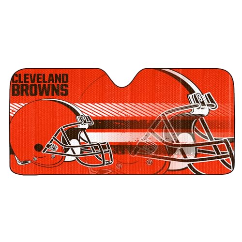 Image of Fanmats NFL Windshield Sun Auto Shade, Sun Shield Sun Visor Accordion tri-fold for Storage 59 inch x 29.5 inch, Colorful Team Design