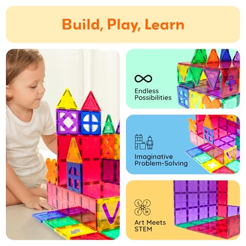 Image of PicassoTiles Large Stabilizer Building Block Base Magnetic Building Block Tiles Jumbo XL Plate Foundation Kit Magnet Tile Stacking STEM Toy Set Compatible Education Construction Learning Square Set