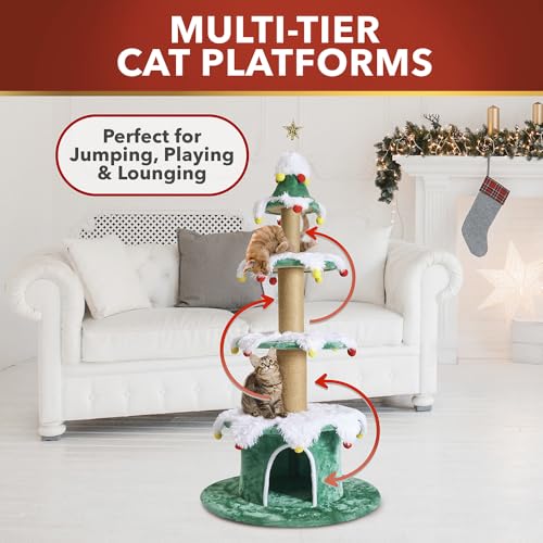 Árbol de Navidad para Gatos Multi Nivel con Rascadores y Condos miniatura 7