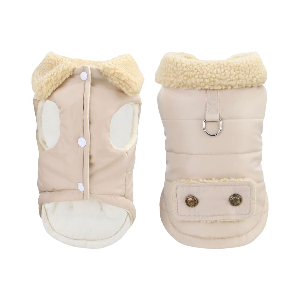 Dog Winter Coat,Soft Fleece Lined Dog Jacket Winter,Windproof Dog Fleece Vest,Waterproof Warm Fleece lining Dog Clothes,Winter Warm Puppy Clothes for Small Medium Large Dogs(XX-Large,Beige) — image 1