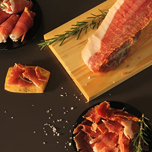 MINI-JAMON SERRANO von jamon.de | Im Geschenkkarton | Set mit Holzständer und Schinkenmesser