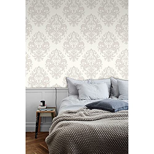 Papier peint intissé de rénovation damassé pour masquer les défauts du mur