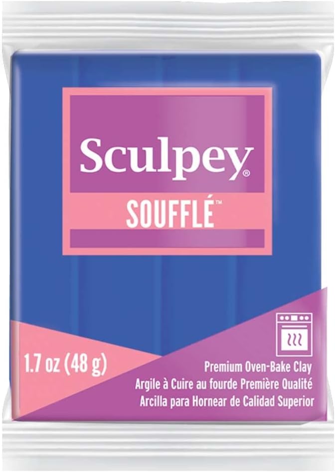 Soufflé™ Polymer Oven-Bake Clay, Cornflower Blue, Non Toxic, 1.7 oz. bar, Great for jewelry making, holiday, DIY, mixed media and more! Premium light-weight oven bake clay.