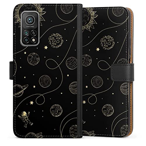 Étui folio Xiaomi Mi 10T 5G à fermeture magnétique Astrologie Planète Or