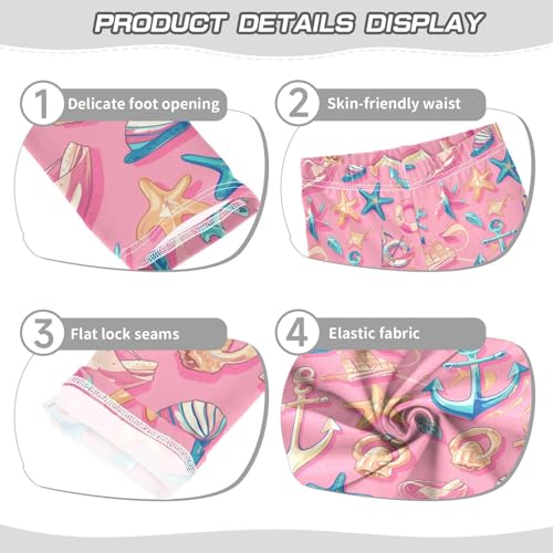 KLL Hand Drawn Sea Ship Ocean Girls Basic Leggings Casual High Waisted Activewear Sports3