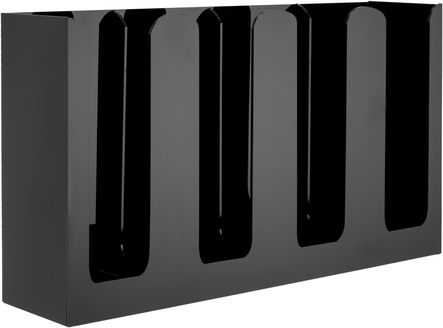 Gdrasuya10 Cup Lid Organizer Acrylic Sauce Cup Dispenser 4 Compartments Countertop Sauce Cups and Lids Organizer Storage Holder Restaurant Supplies for Party Kitchen (Black)