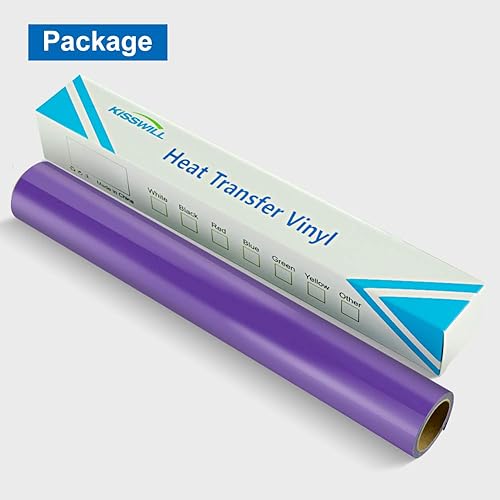 Miniatura 10 de KISSWILL Rollos de vinilo de transferencia de calor de poliuretano para camisetas, rollos de vinilo HTV de 12 pulgadas x 6 pies para Silhouette