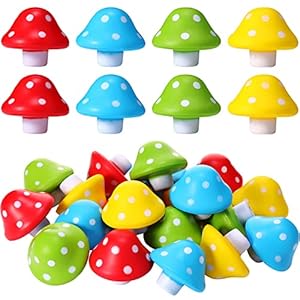 Jerify Mushroom Toys Mini Stress Balls Mushroom Party Favors PU Foam Stretchy Balls 1.57 Inch Stress Relief Fidget Toys Bulk for Festival Trinkets Adults Anxiety Relaxing (bright Colors, 20 Pcs)