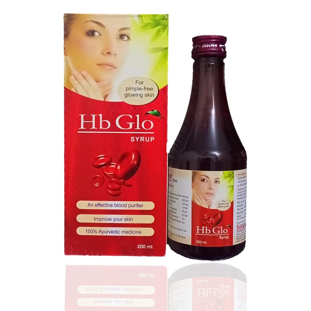 HB GLO Ayurvedic Blood Purifier Syrup For Free Glowing Skin, With 20 Capsules FREE | For Men And Women Both | PACK OF 1 (200 ML)| (B0CBM77C8C) Amazon Price History, Amazon Price Tracker