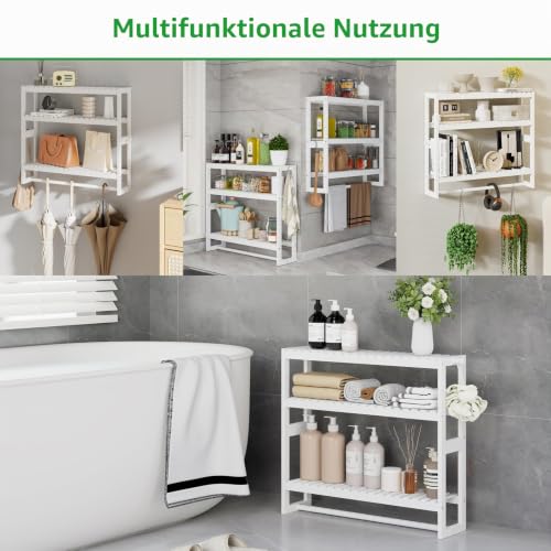 RRX Badezimmer Regal Storage Organizer,3-Tier verstellbare Schicht (Weiß) – Ansicht 6