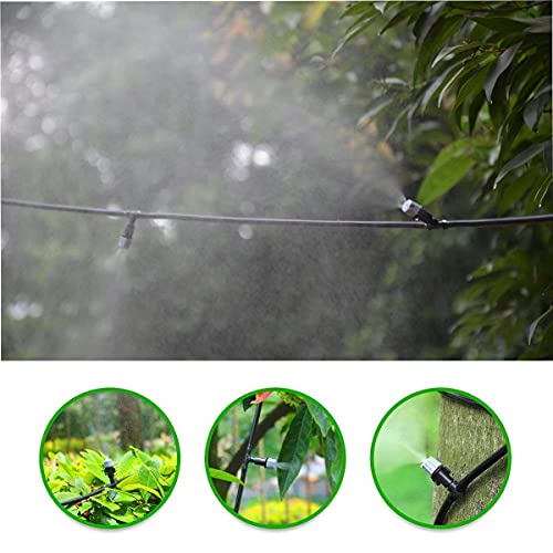 Image of Mist Cooling System, Patio Mist System DIY Irrigation System,Outdoor Misting Kits for Patio,Garden,Home Irrigation,Waterpark,Backyard Plants Spray Hose Watering Kit for Outside Greenhouse