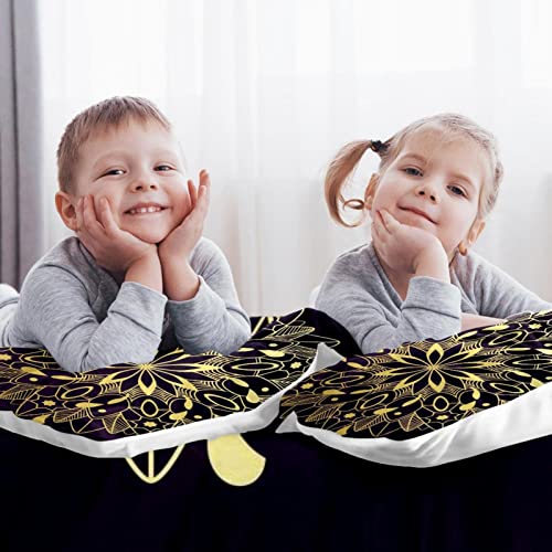 Parure de lit housse de couette motif mandala floral doré de qualité supérieure