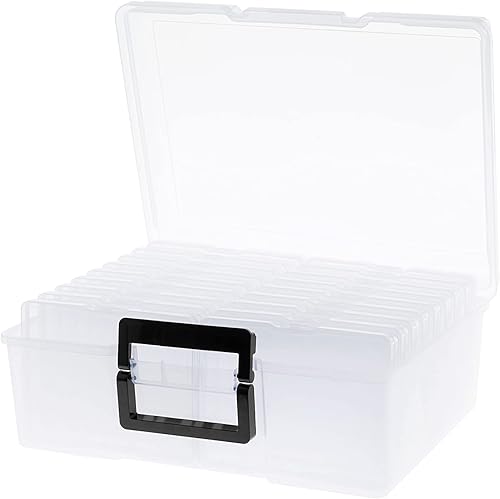 Miniatura 7 de Caja de almacenamiento de fotos de 5 x 7 pulgadas, 18 contenedores interiores extra grandes para organizar fotos, caja de almacenamiento de plástico