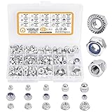 VIGRUE 291 Stück DIN 985 Sechskantmuttern Sicherungsmuttern DIN 1587 Hutmuttern hohe Form DIN 6923 Flanschmuttern A2-70 Edelstahl Muttern Nylon selbstsichernd Schraubenmuttern M4 M5 M6 M8 M10