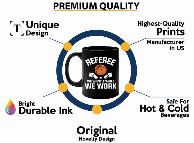Taza para árbitro de básquet de cerámica 11oz negra miniatura 3