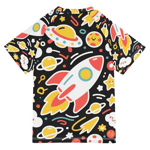 Simple Pattern Black Boy Bathing Suit UV Protection Athletic Shirt Swimwear Beach Tops 3T2