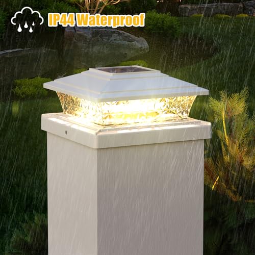 APONUO Poste de luzes solares ao ar livre, RGB e modo de iluminação quente, 16 LEDs, luzes solares p