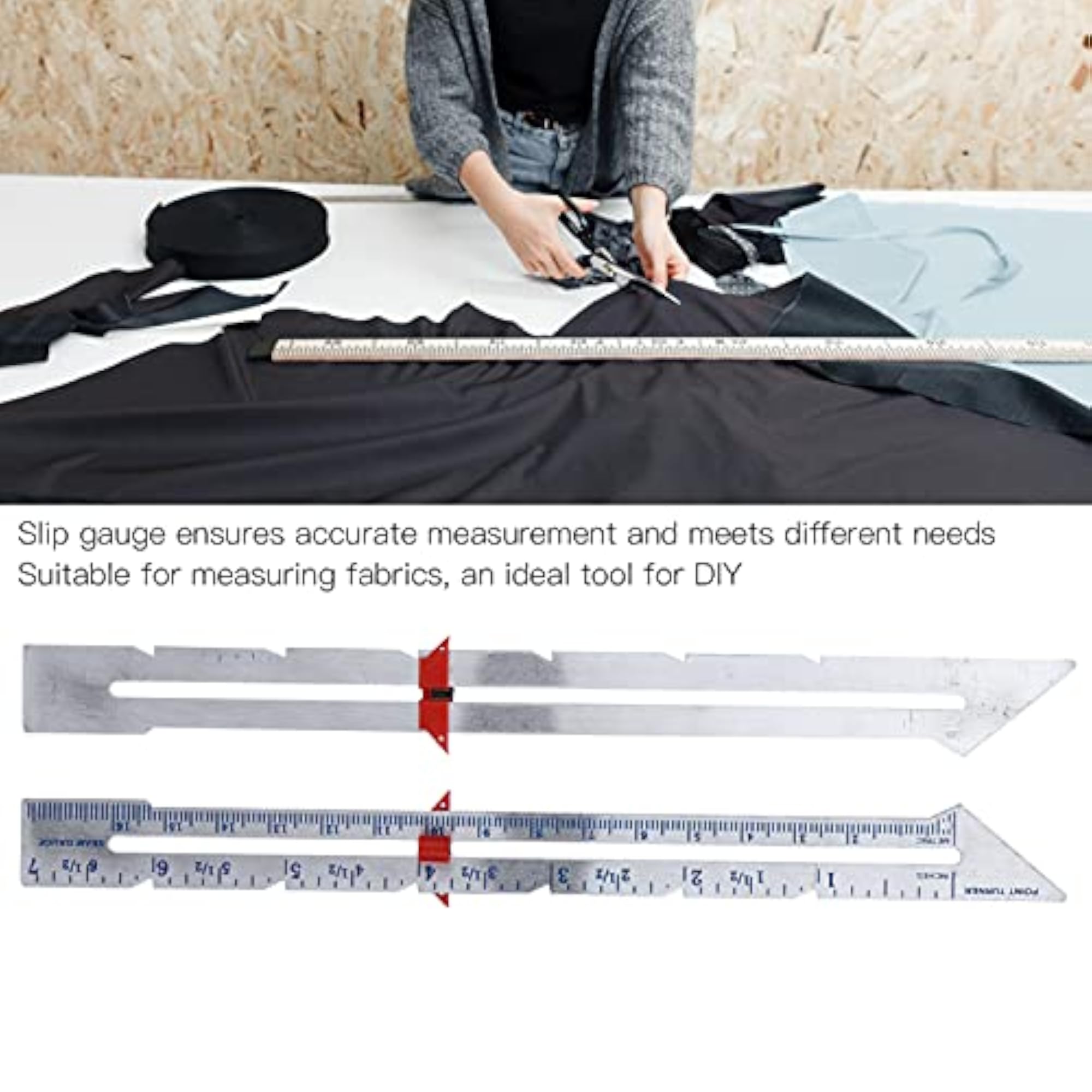 Adjustable Measuring Sewing Ruler for DIY Craft Positioning