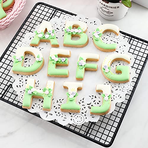 Alphabet Letter Cookie Cutters Shapes Large 3 Inch - 26 Pcs Stainless Steel Cookie Cutter Set Fondant Biscuit Fruit Dough Mold Tools For Birthday, Christmas, New Year And Holiday Party Decorations #TOP4