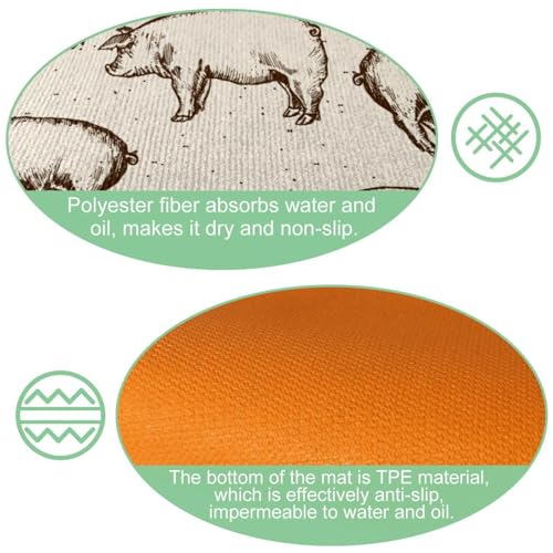 Tapis de cuisine antidérapant lot de 2 lavable absorbant motif ferme