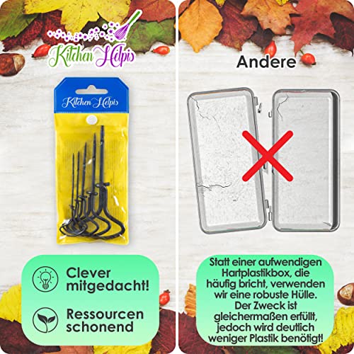 Kitchen Helpis® Praktisches Kastanienbohrer Set, 5-teiliges Kastanienset, 1,5-5 mm Bohrer Kastanien, Kastanien Bastelset Kinder, Kastanienmännchen Bastelset, Holzbohrer Hand