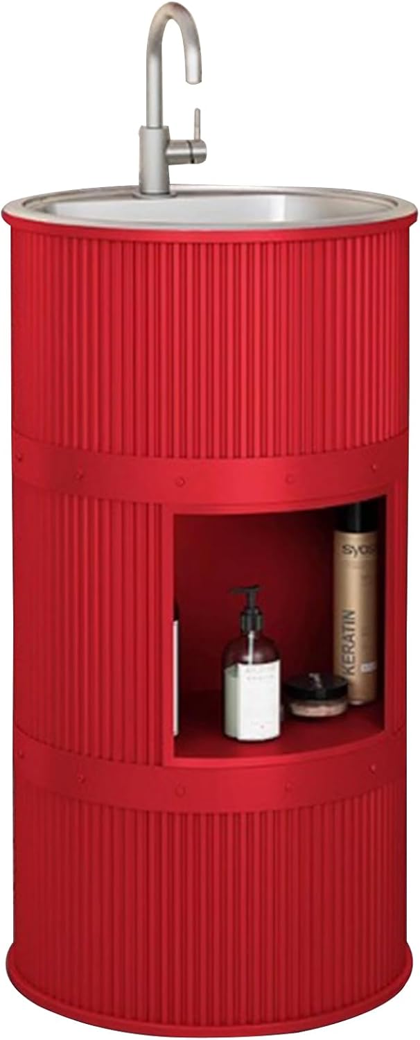 Pedestal Bathroom Sink, One Piece Pedestal Sink Modern, Freestanding Bathroom Pedestal Sink, Bathroom Sink Floor Standing Pedestal Basin, For Indoor And Outdoor,F