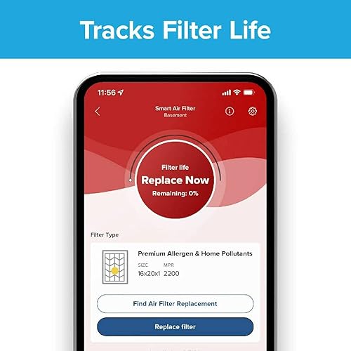 Miniatura 6 de Filtrete Filtro de aire inteligente para horno de CA de 14 x 14 x 1, MERV 12, MPR 1500, vida útil del filtro de pista con sensor habilitado para
