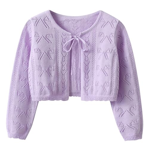 Girls Crochet Cardigan Sweaters 𝐁olero 𝐒hrug Kid Long Sleeve Cropped Dress Up Button Closure Fall Jacket Steaters3
