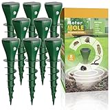 Pexpel Mole Repellent Solar Powered for Lawns, Waterproof Gopher & Groundhog Repellent with Variable Sonic Vibration, Easy Twist Stakes for Yard & Garden, Get Rid of Voles Snakes (8, Green)