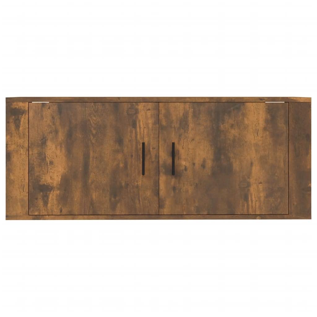 TV-Wandschrank Räuchereiche 100x34,5x40 cm, schwebendes TV-Möbel, Holzwerkstoff, Wandkonsole für Wohnzimmer, Media Center