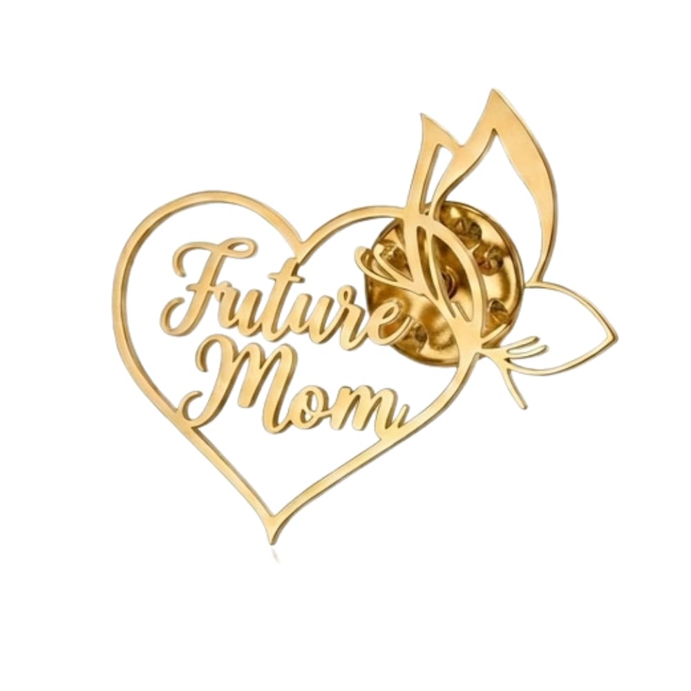 Future Mom Initials Brooch for Mothers | Personalized Initial Brooch Pin | Stylish Pregnancy Announcement Brooch | Elegant Gift for Mom-to-Be & Women-image-4