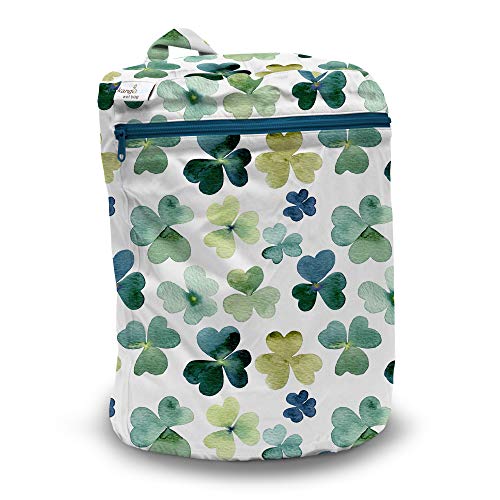 Image of Kanga Care Wet Bag Seam Sealed Waterproof 3D Dimensional for Baby Cloth Diapers, Travel, Beach, Pool, Gym, Swim | Clover
