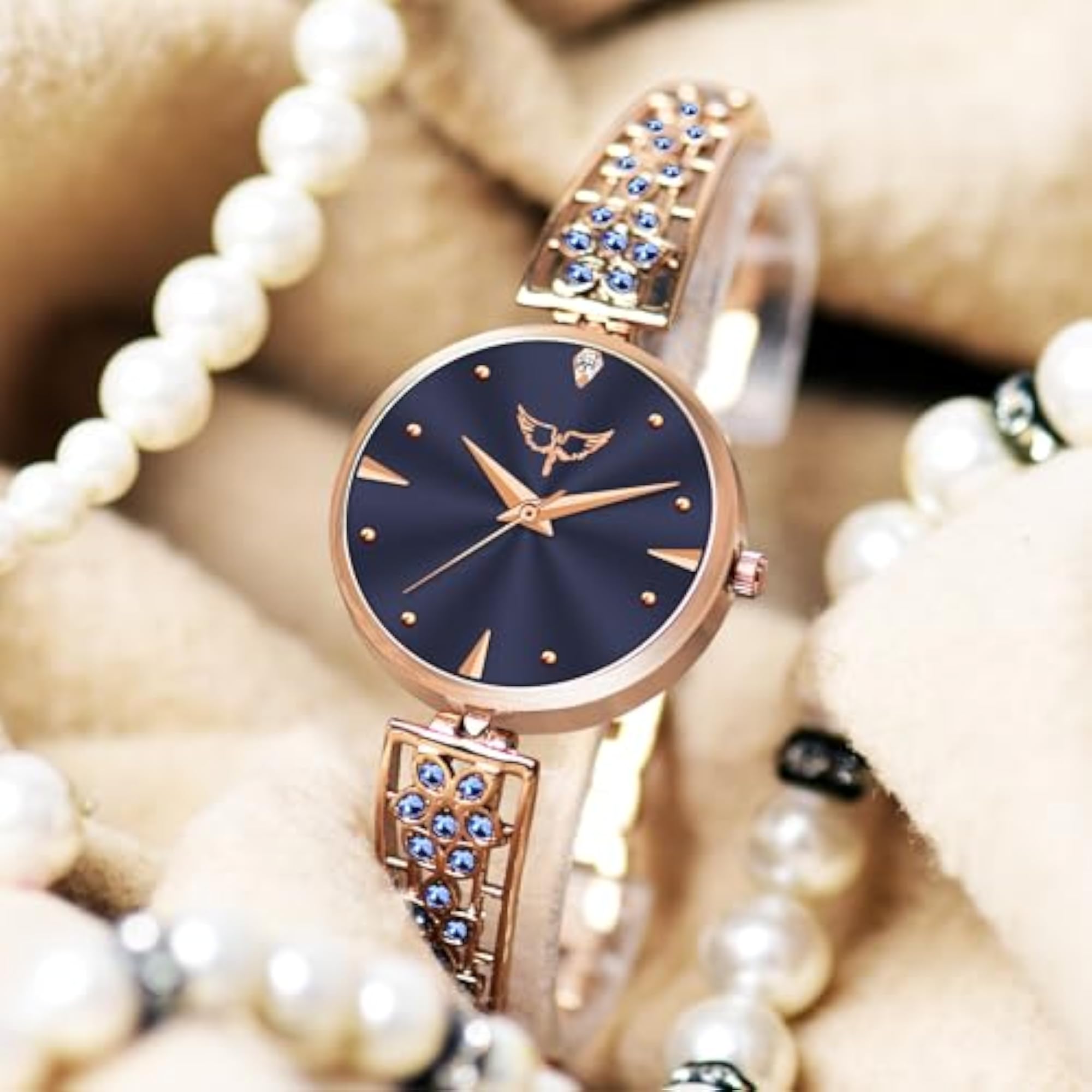 Women's Starlet Quartz Analog Rose Gold Dial Watch