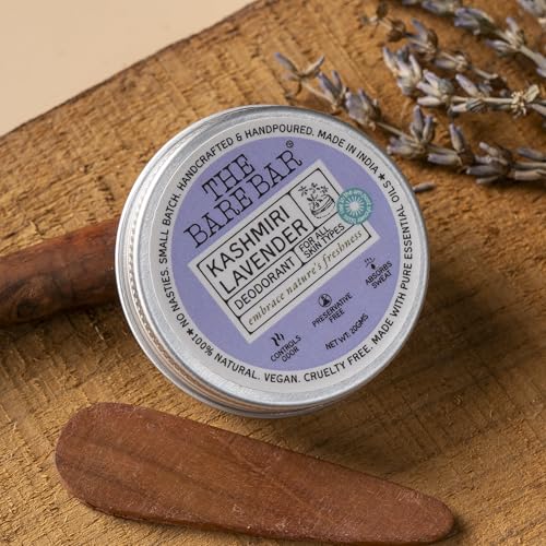 Image of The Bare Bar Kashmiri Lavender Deodorant - 20 gm | Floral Fragrance| Odor & Sweat Control |Natural formula & Chemical free| Good for all skin types |Travel Mini Size Solid Deodorant for Men & Women