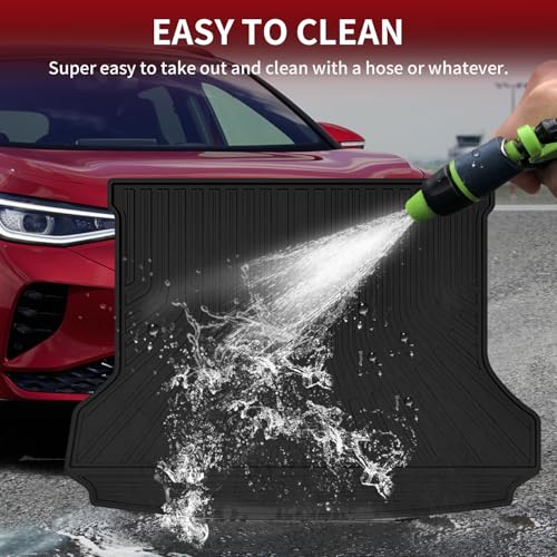 Image of LASFIT Custom Fit Trunk Cargo Mat for Volkswagen VW ID.4 2021-2026, (Only Fit Non-Adjustable Carpet Floor), All Weather Protection TPE Trunk Mat Trunk Liner Trunk Tray Cargo Liner, Easy to Clean