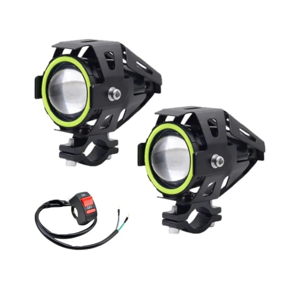 Fari Fendinebbia per moto Lente Luci di guida per scooter | Moto 2 pezzi Fari Angel Eye Faretto a LED Fendinebbia Fasci alti e bassi per moto Lente Luci di guida per scooter