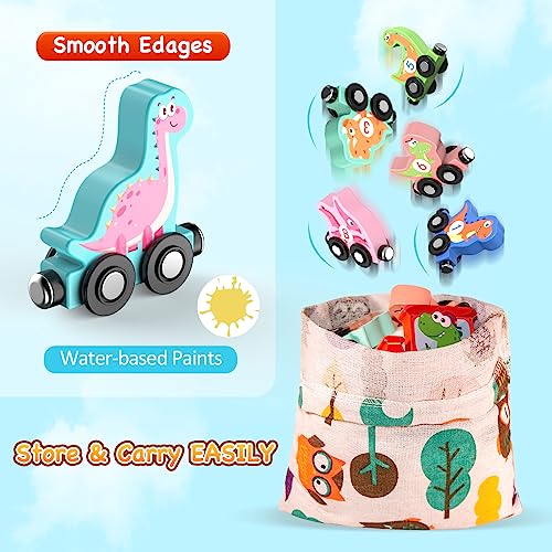 Zeoddler 20230331 Toys For Toddlers, 11 Magnetic Wooden Dinosaur Train Set thumb #4